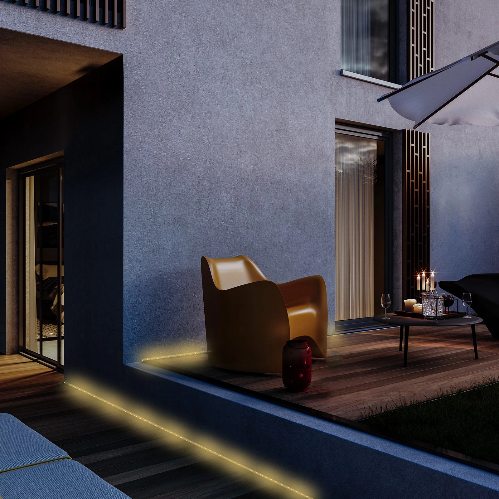 LED Streifen, 1000 cm, Solar, 3000K, transparent