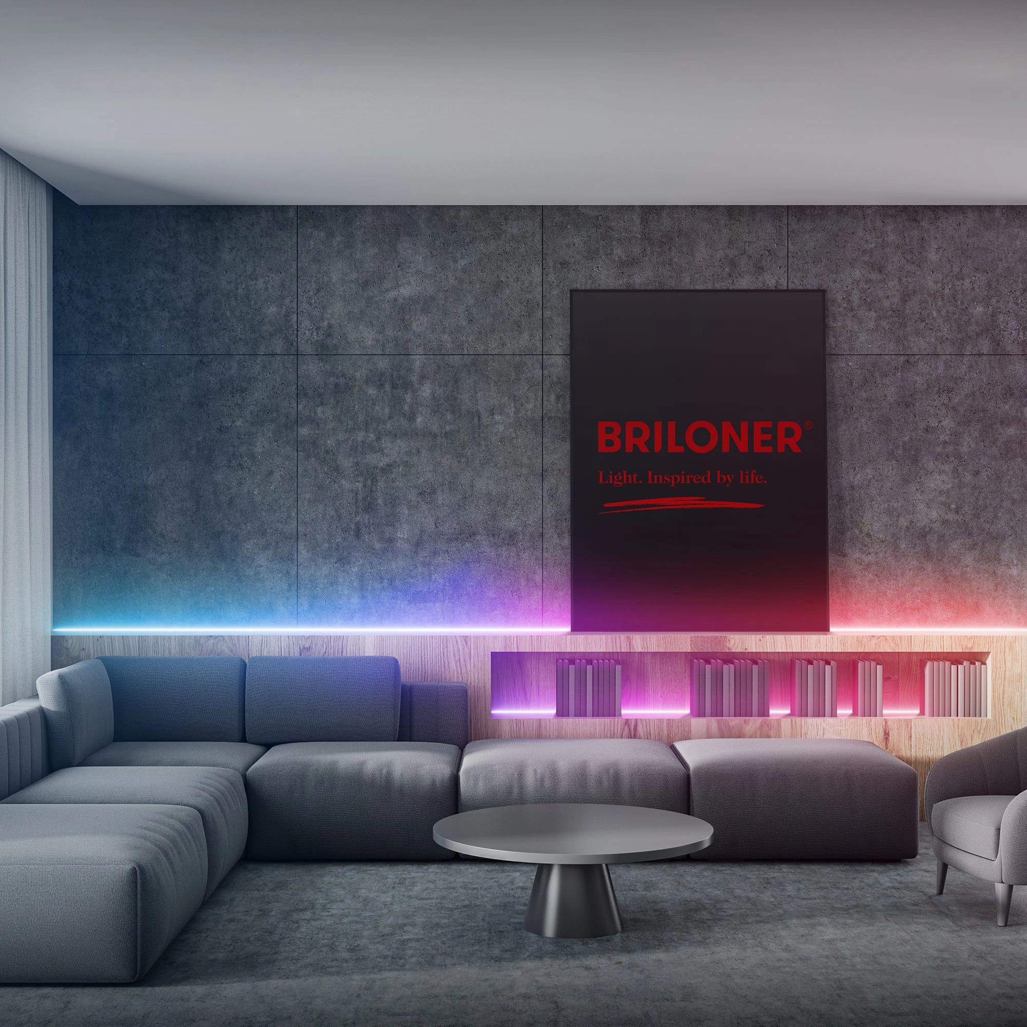 Briloner LED Strip 5m, Fernbedienung, RGB Farbmodi, Dimmbar, Weiß