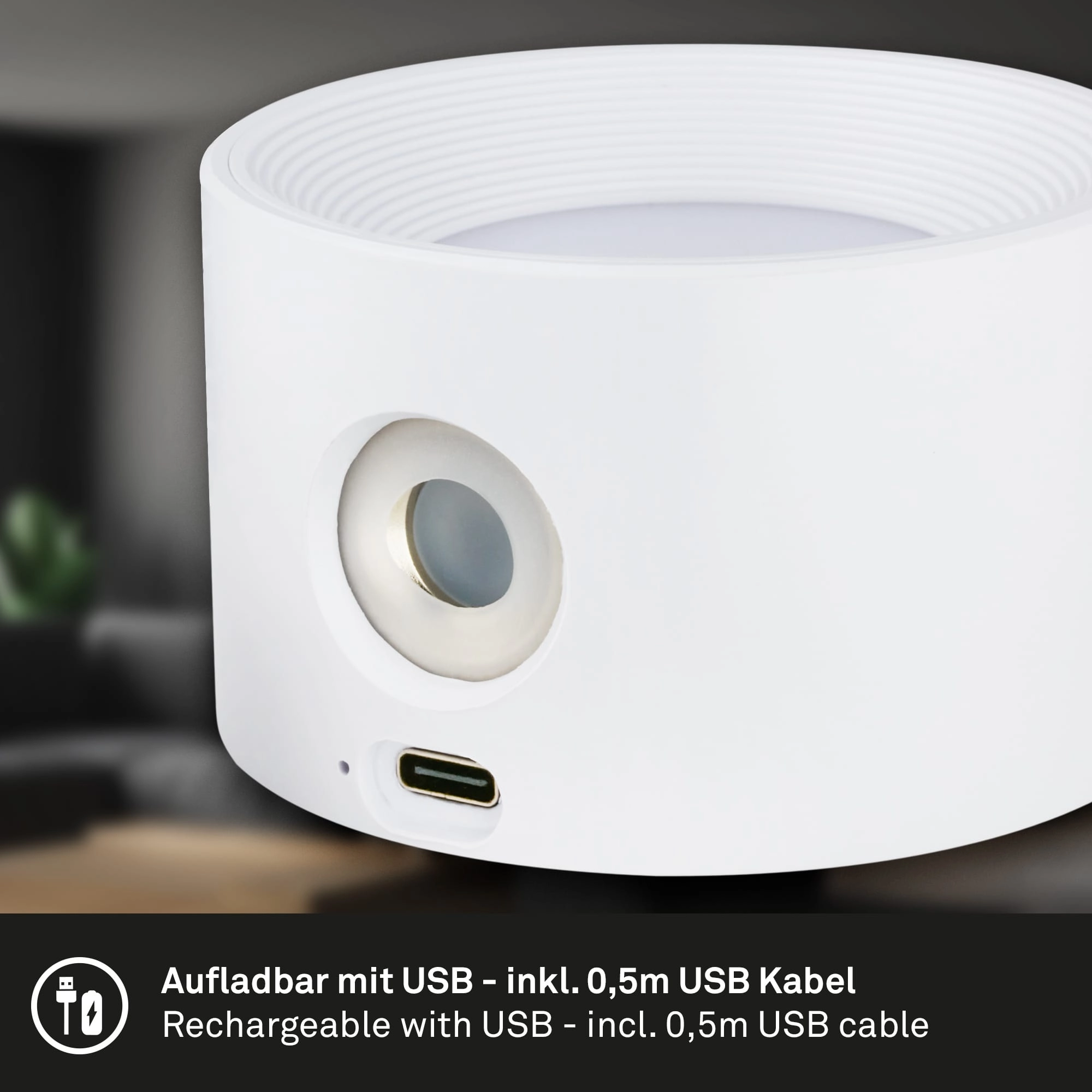 Briloner Tari Wandleuchte kabellos ohne bohren, Dimmbar, Magnetisch, Weiß