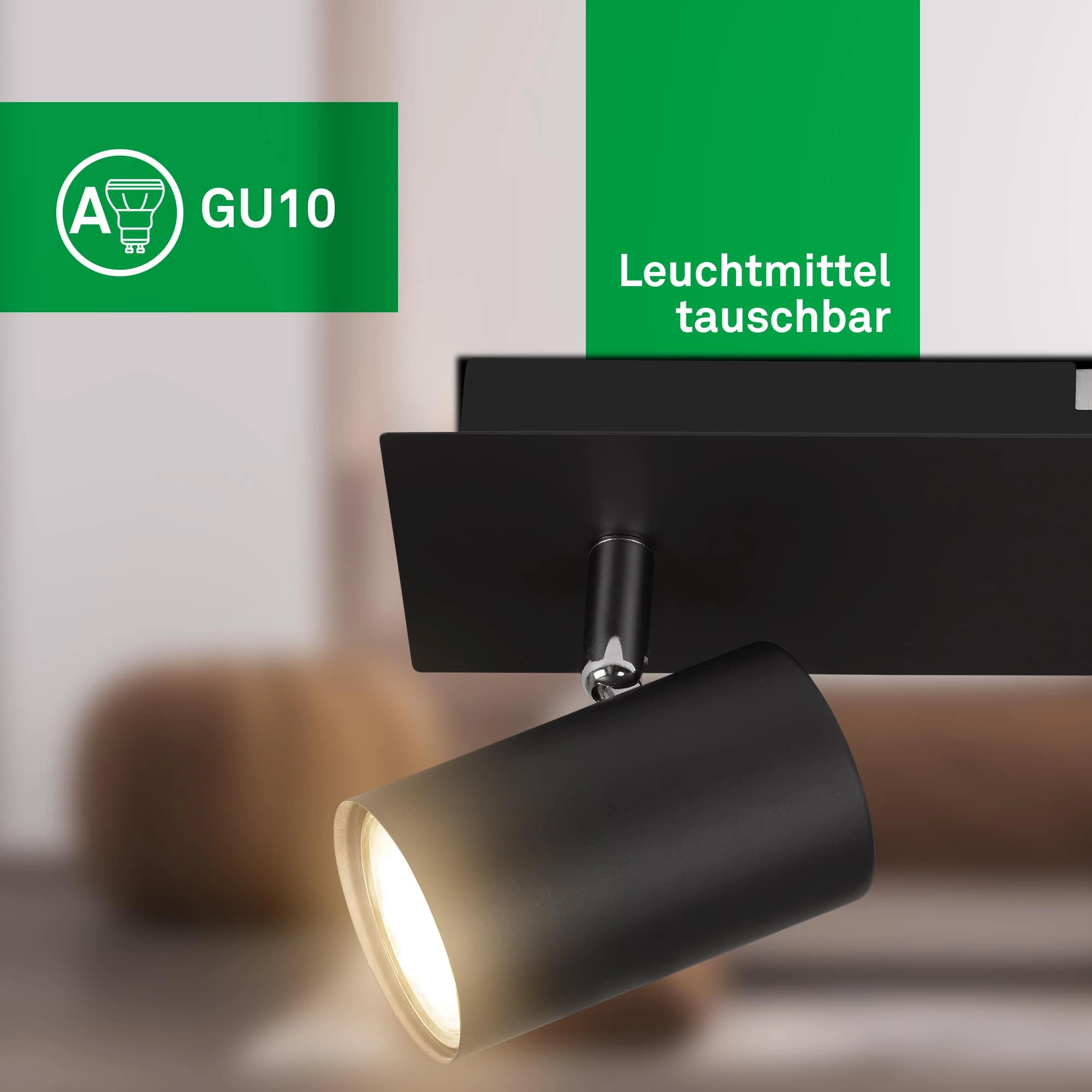 Briloner Isil A LED Deckenstrahler, Energieeffizienz A, Schwenkbar, Schwarz