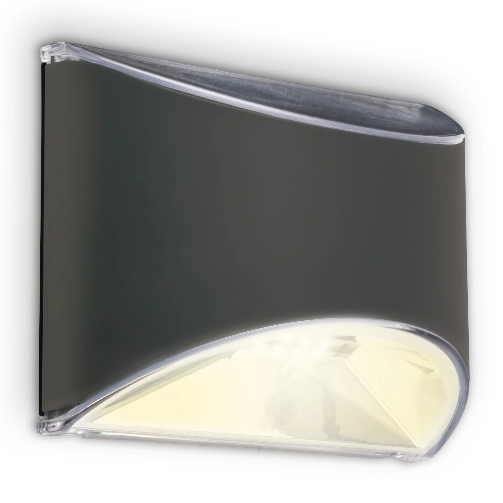 Solar LED Wandleuchte, 10 cm, anthrazit