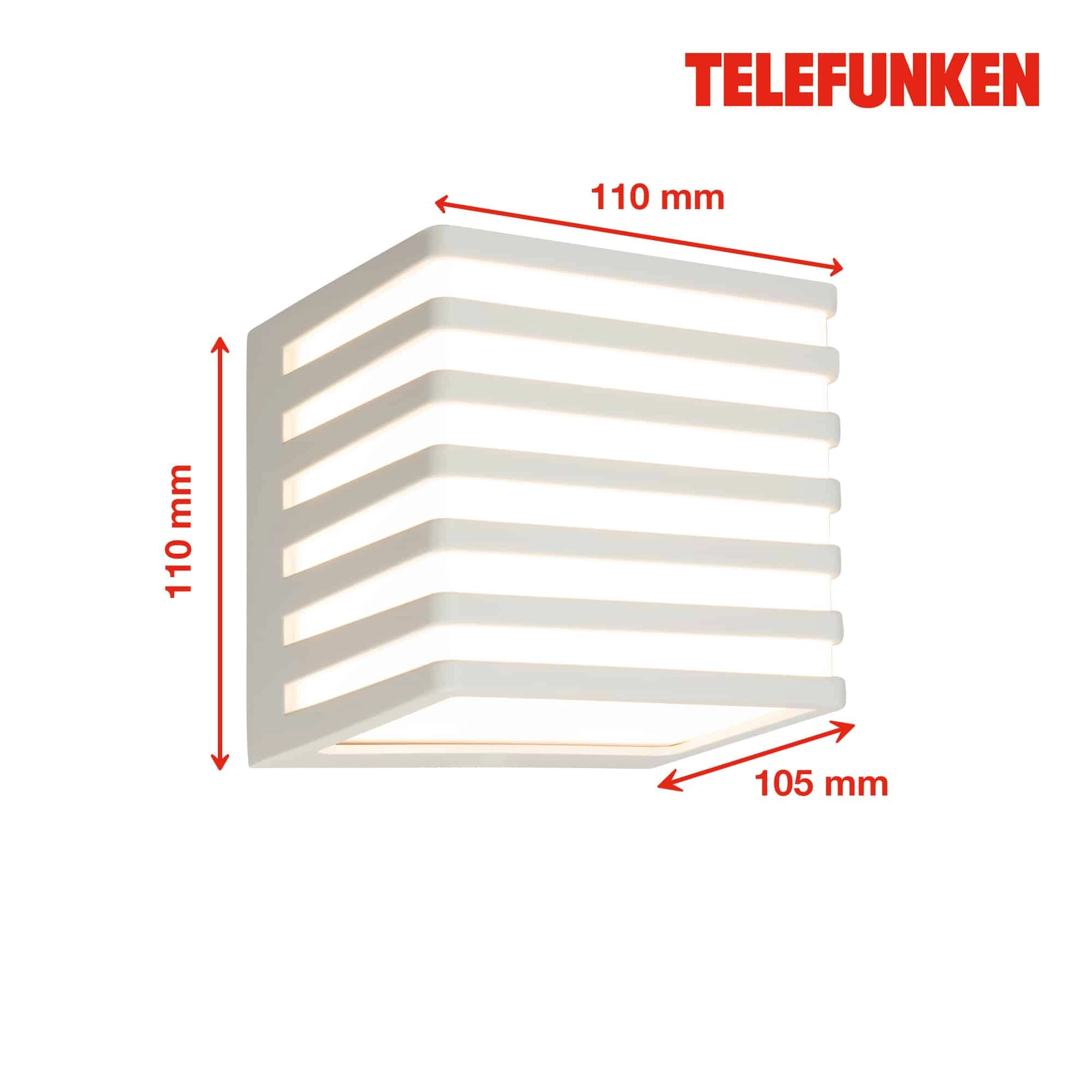 Telefunken LED Wandlampe, Spritzwasser- und Staubschutz, On/Off