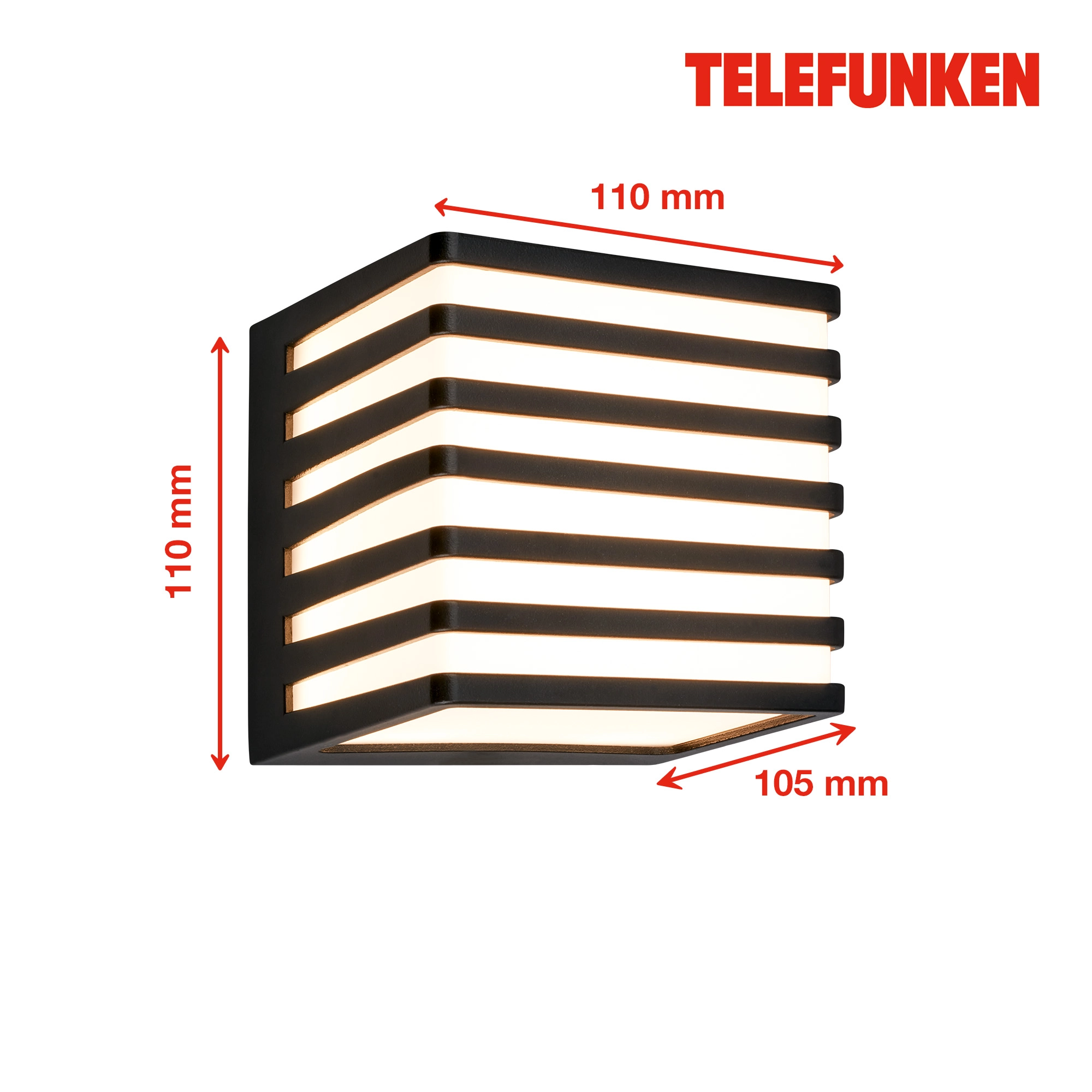Telefunken LED Wandlampe, Spritzwasser- und Staubschutz, On/Off