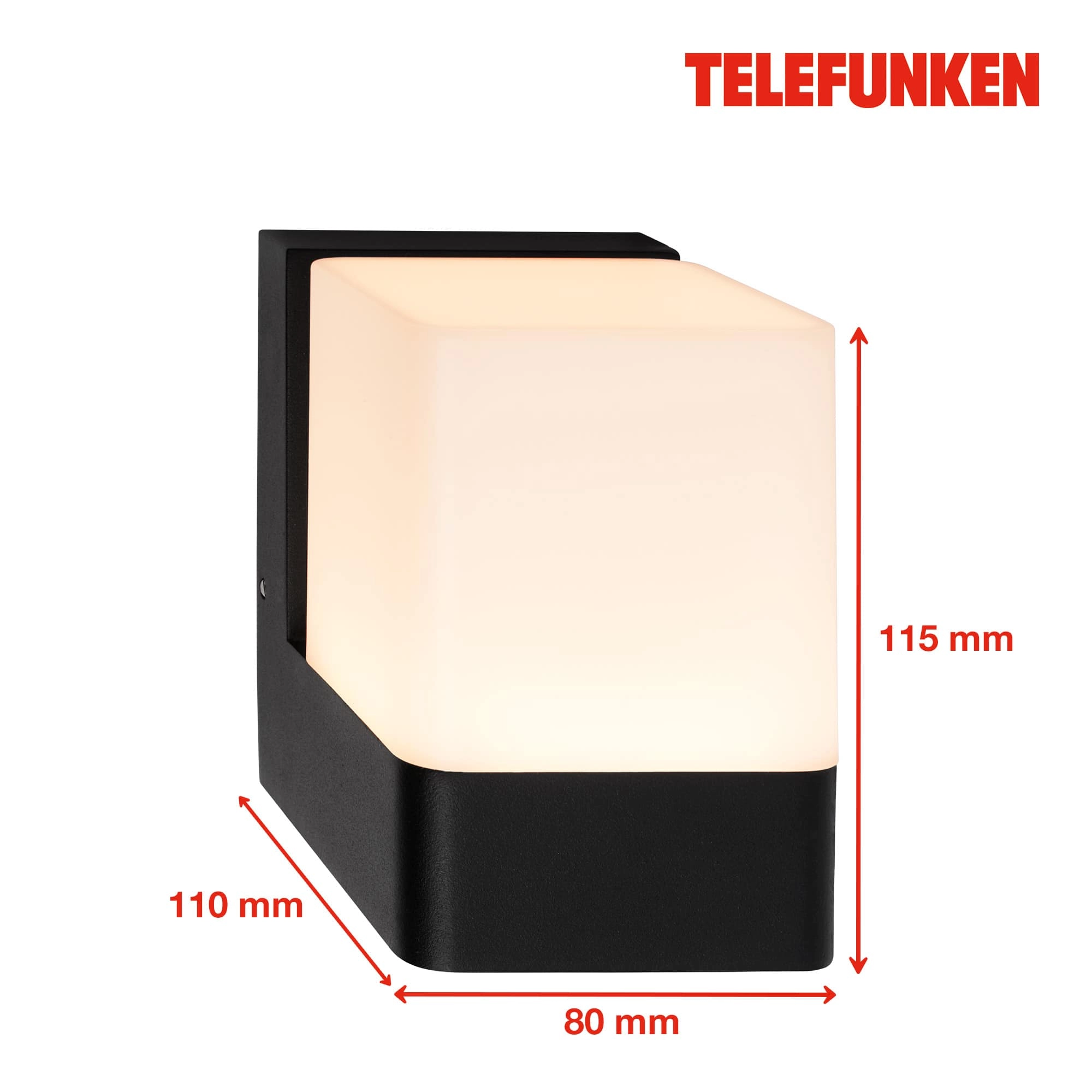 Telefunken LED Wandlampe, Spritzwasserschutz, On/Off via Wandschalter