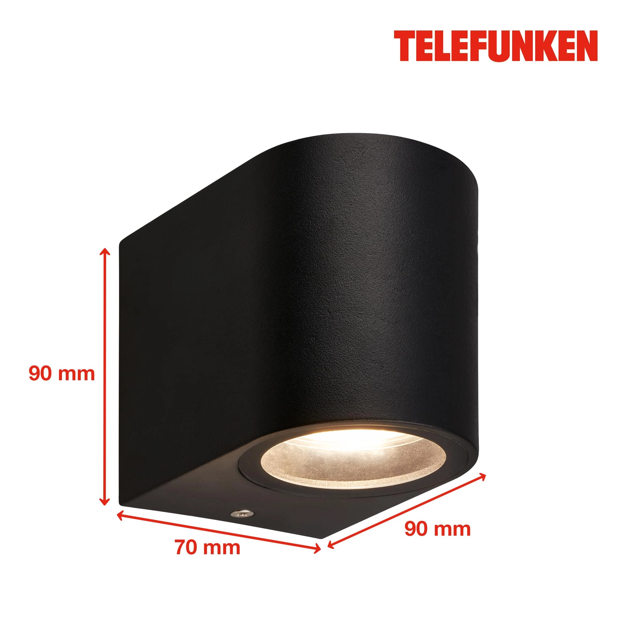 Telefunken LED Wandlampe, Spritzwasserschutz, On/Off via Wandschalter