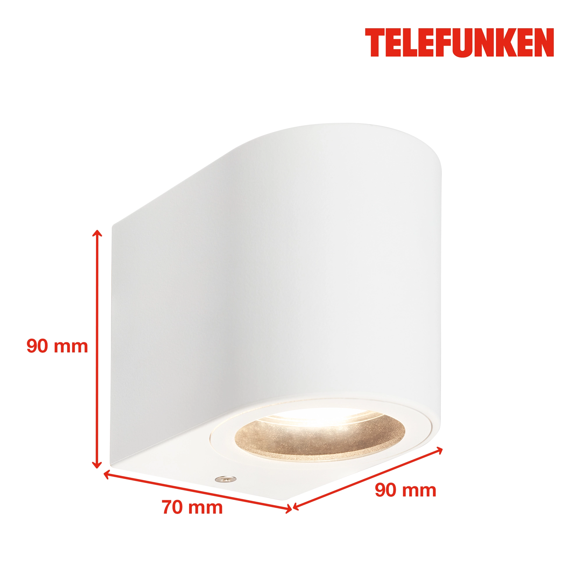 Telefunken LED Wandlampe, Spritzwasserschutz, On/Off via Wandschalter