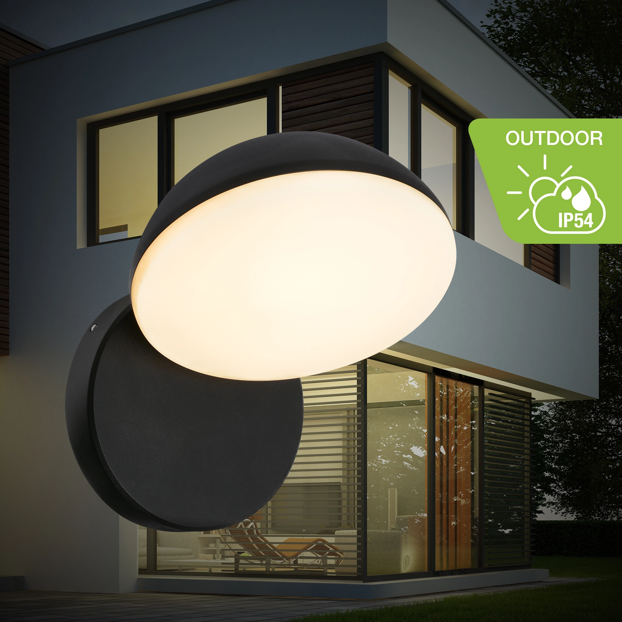 Telefunken LED Wandlampe, Spritzwasser- und Staubschutz, On/Off