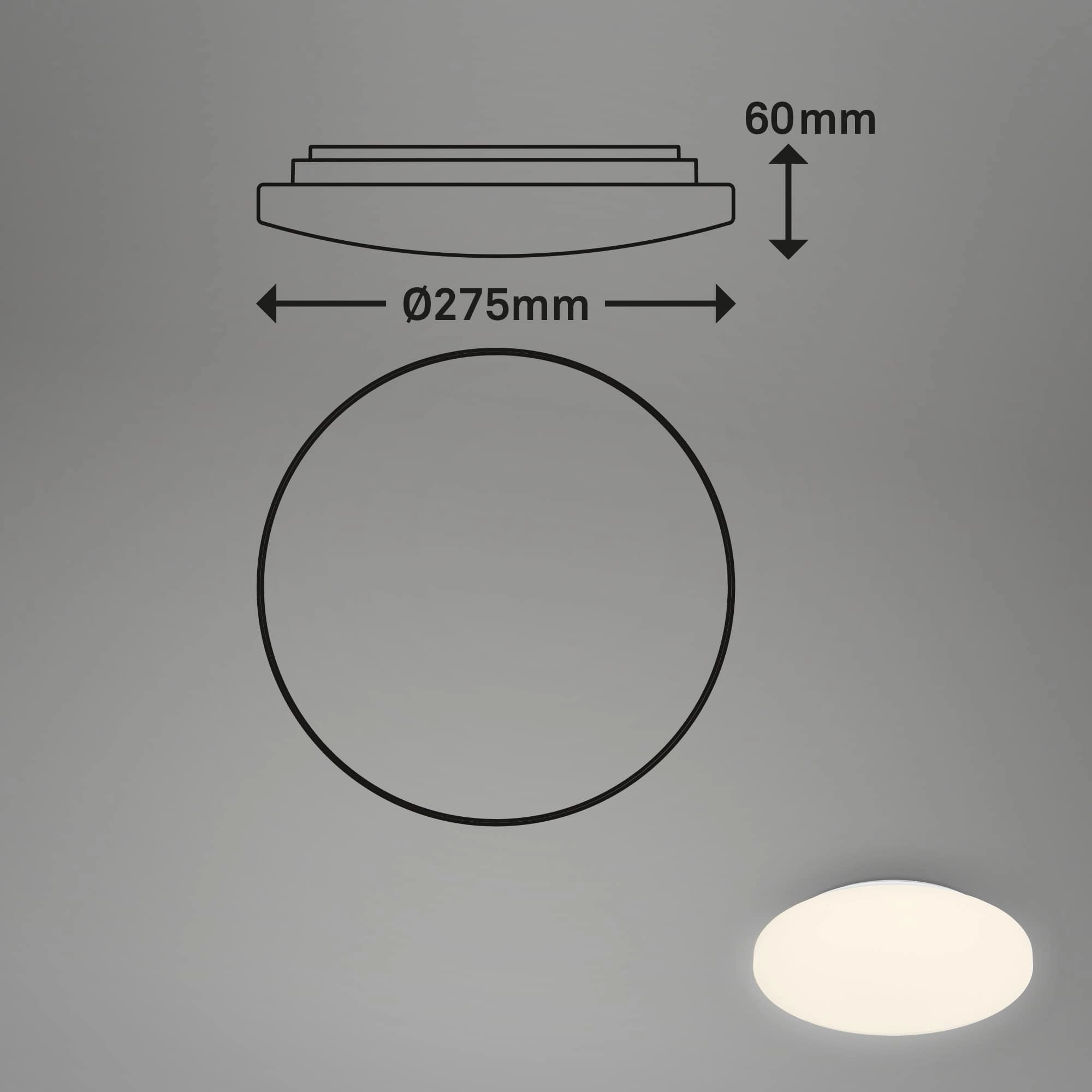 LED Deckenleuchte 6 cm 12 Watt 1250 Lumen weiß