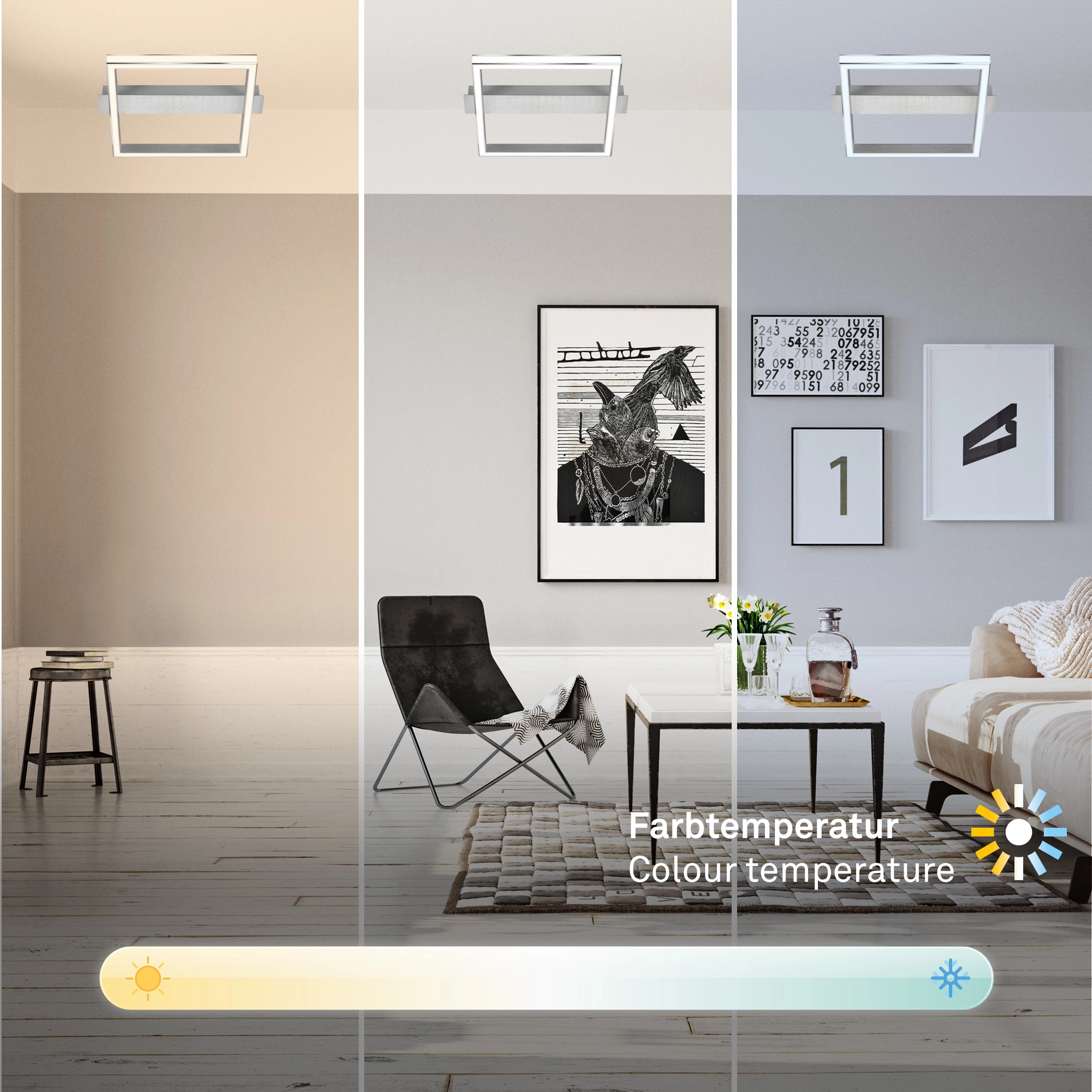 CCT Deckenleuchte 42 cm, 26W, 2500lm, Aluminium