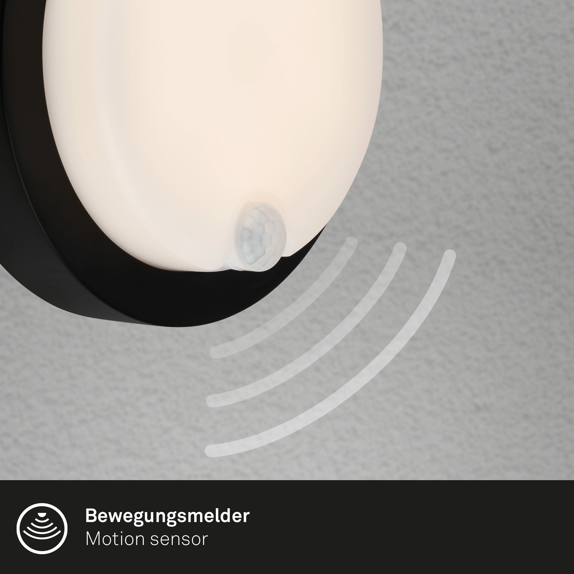 Akku-LED Sensorleuchte, 17 cm, 4W, 700lm, schwarz