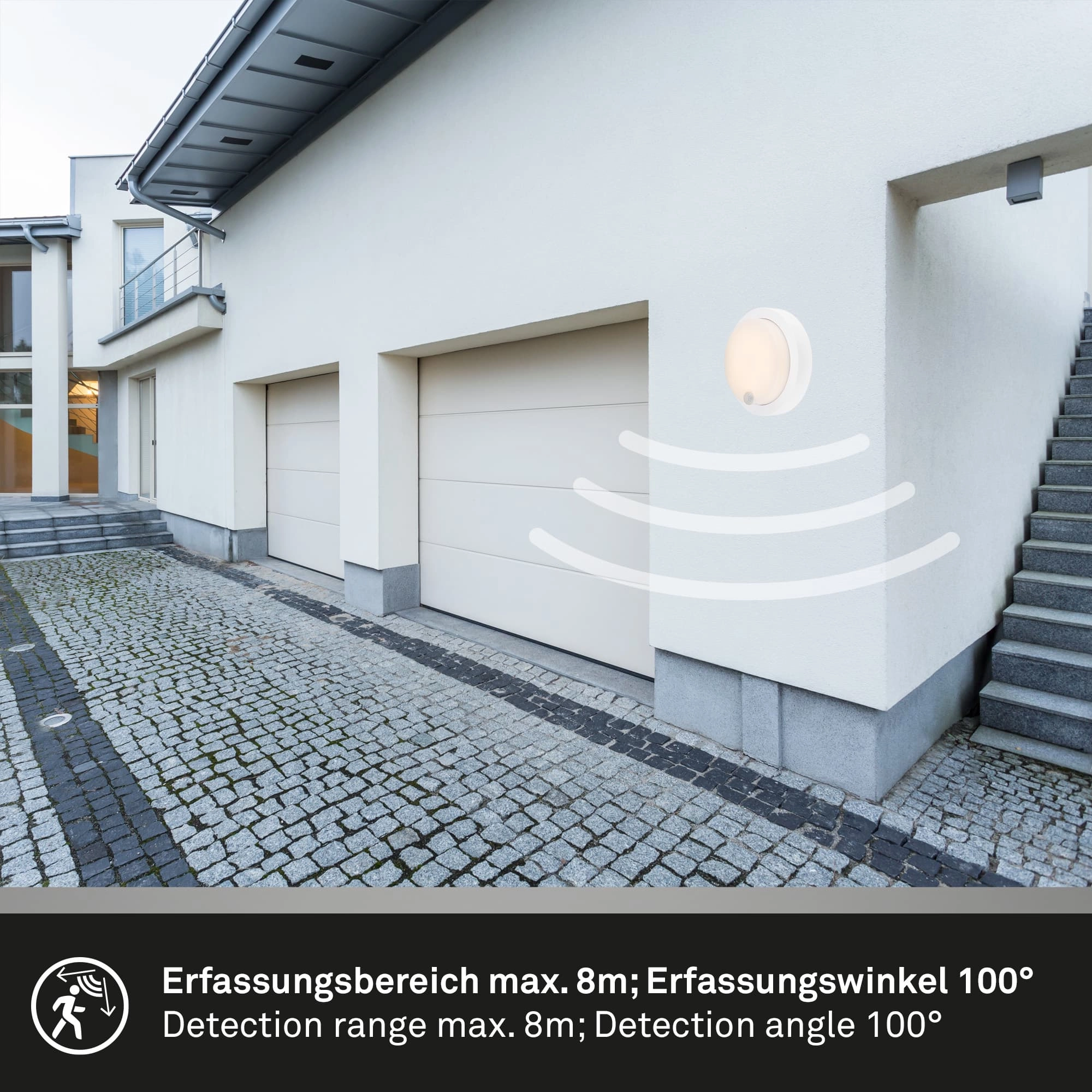 Akku-LED Sensorleuchte, 17 cm, 4W, 700lm, weiß