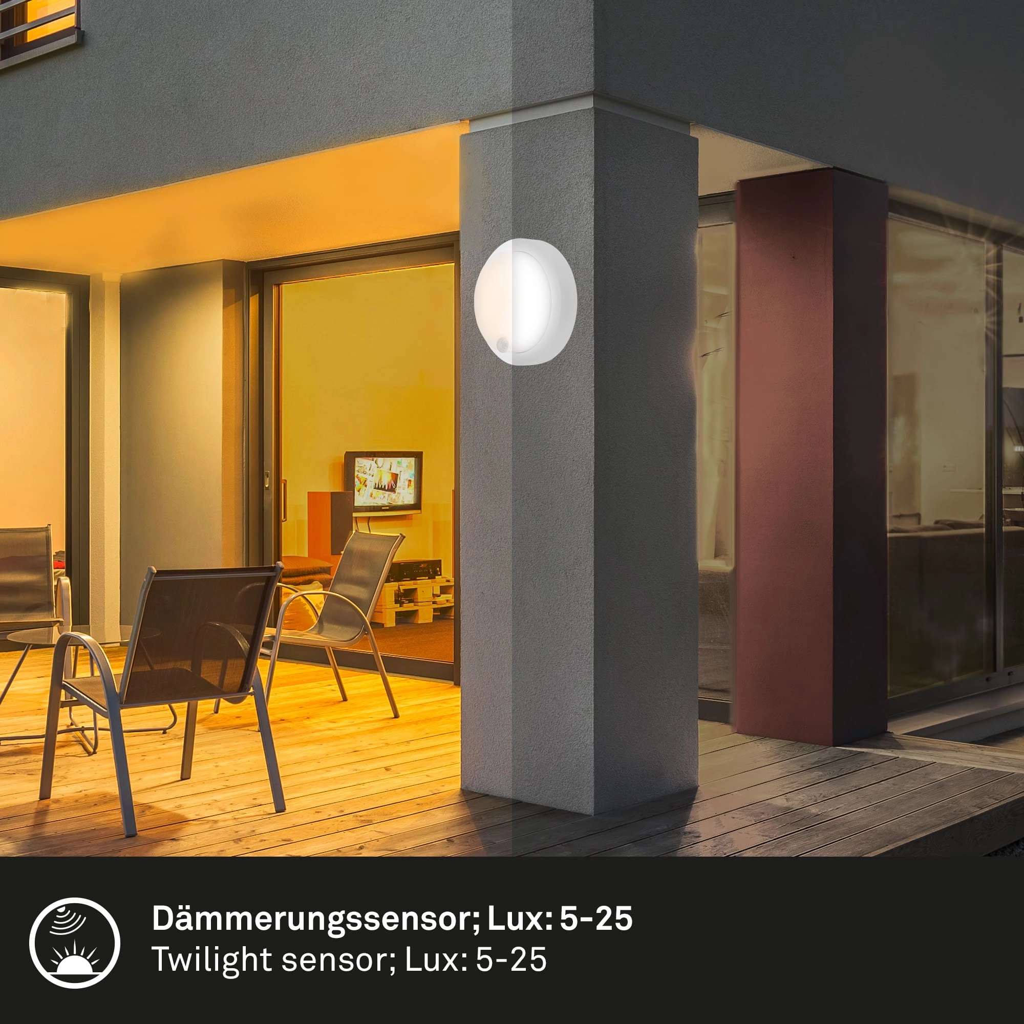 Akku-LED Sensorleuchte, 17 cm, 4W, 700lm, weiß
