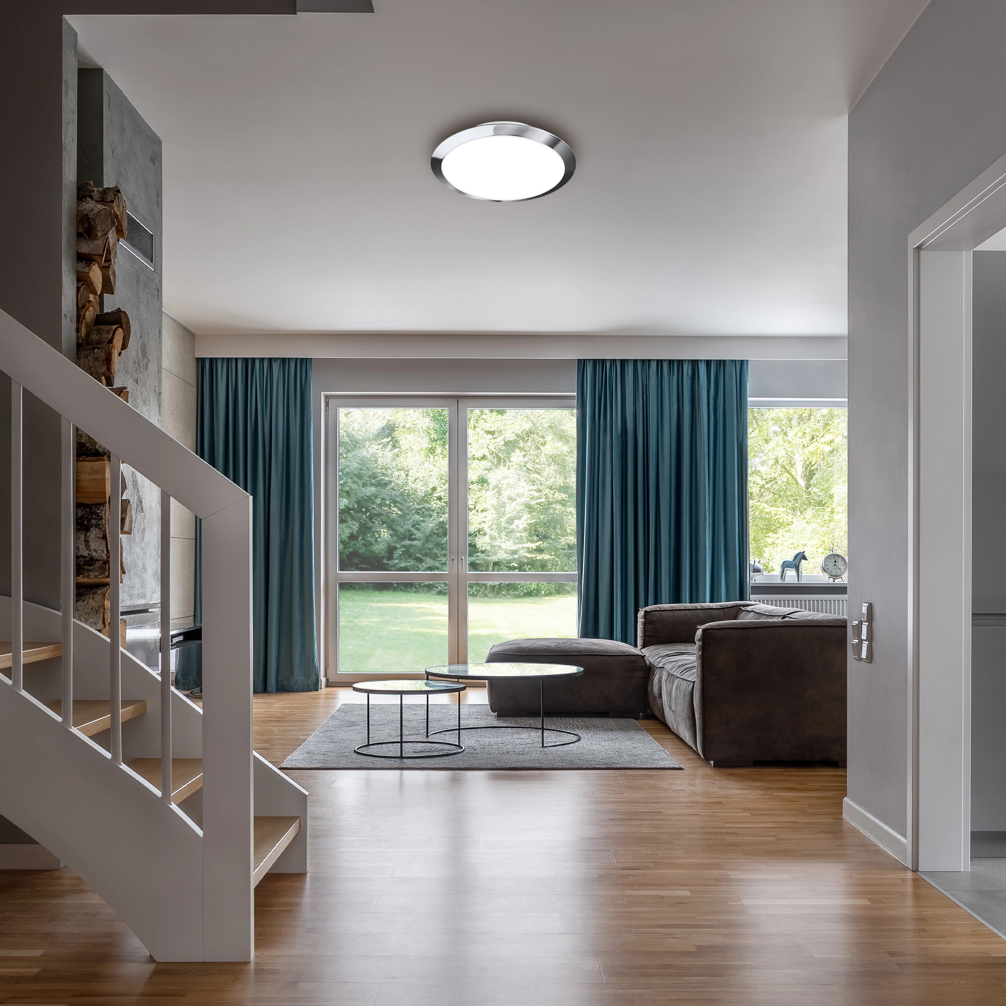 LED Deckenleuchte, 31 cm, 12W, 1250lm, chrom