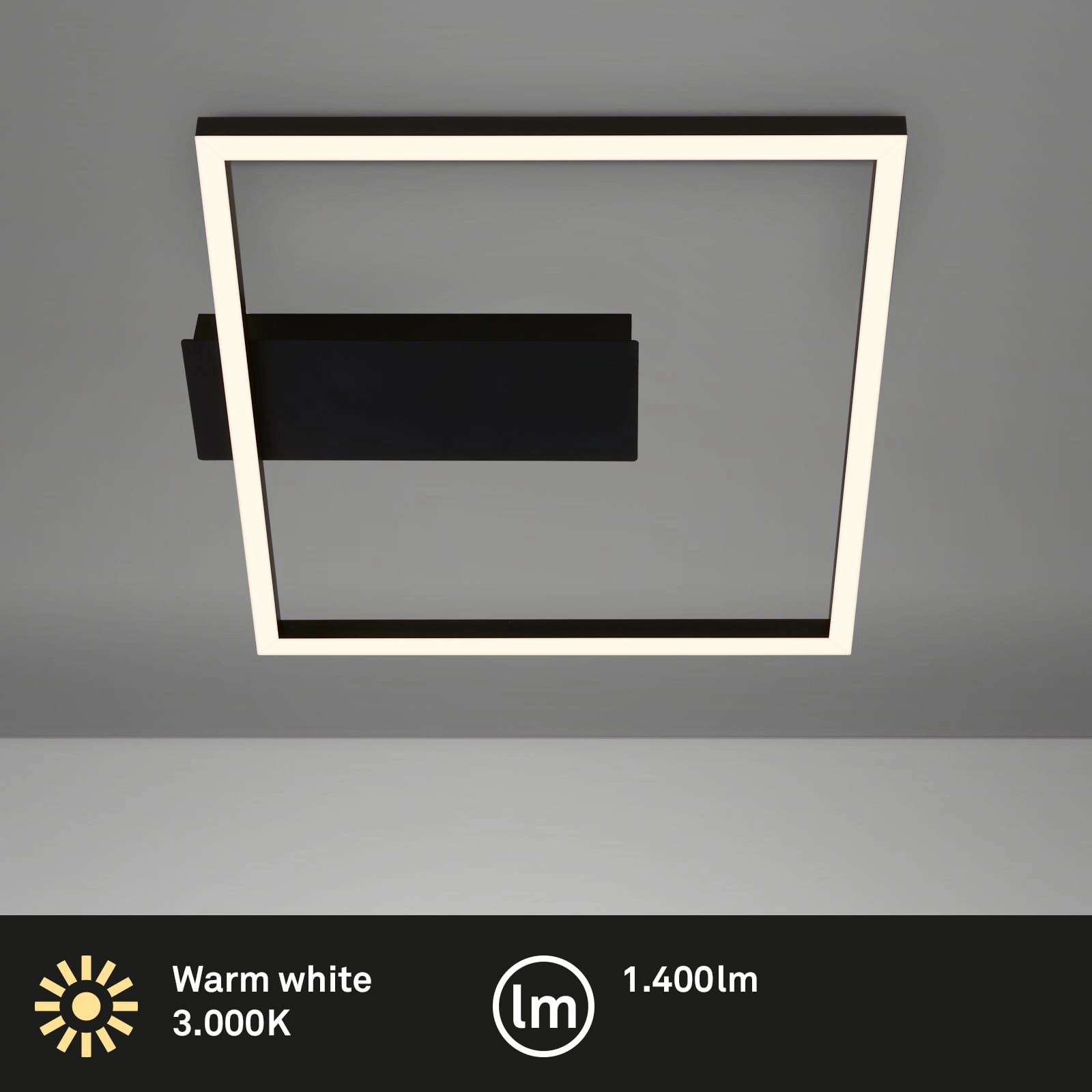 LED Deckenleuchte, 32 cm, 14W, 400lm, schwarz