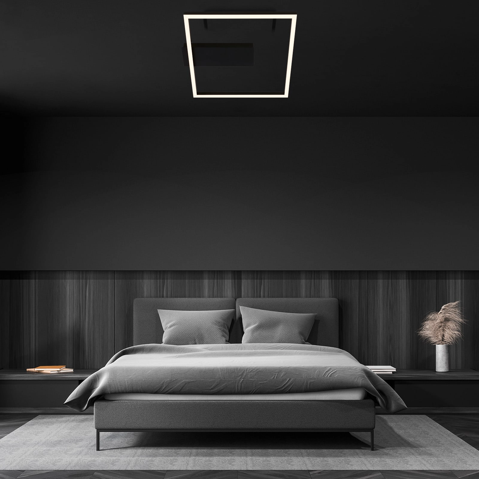 LED Deckenleuchte, 32 cm, 14W, 400lm, schwarz
