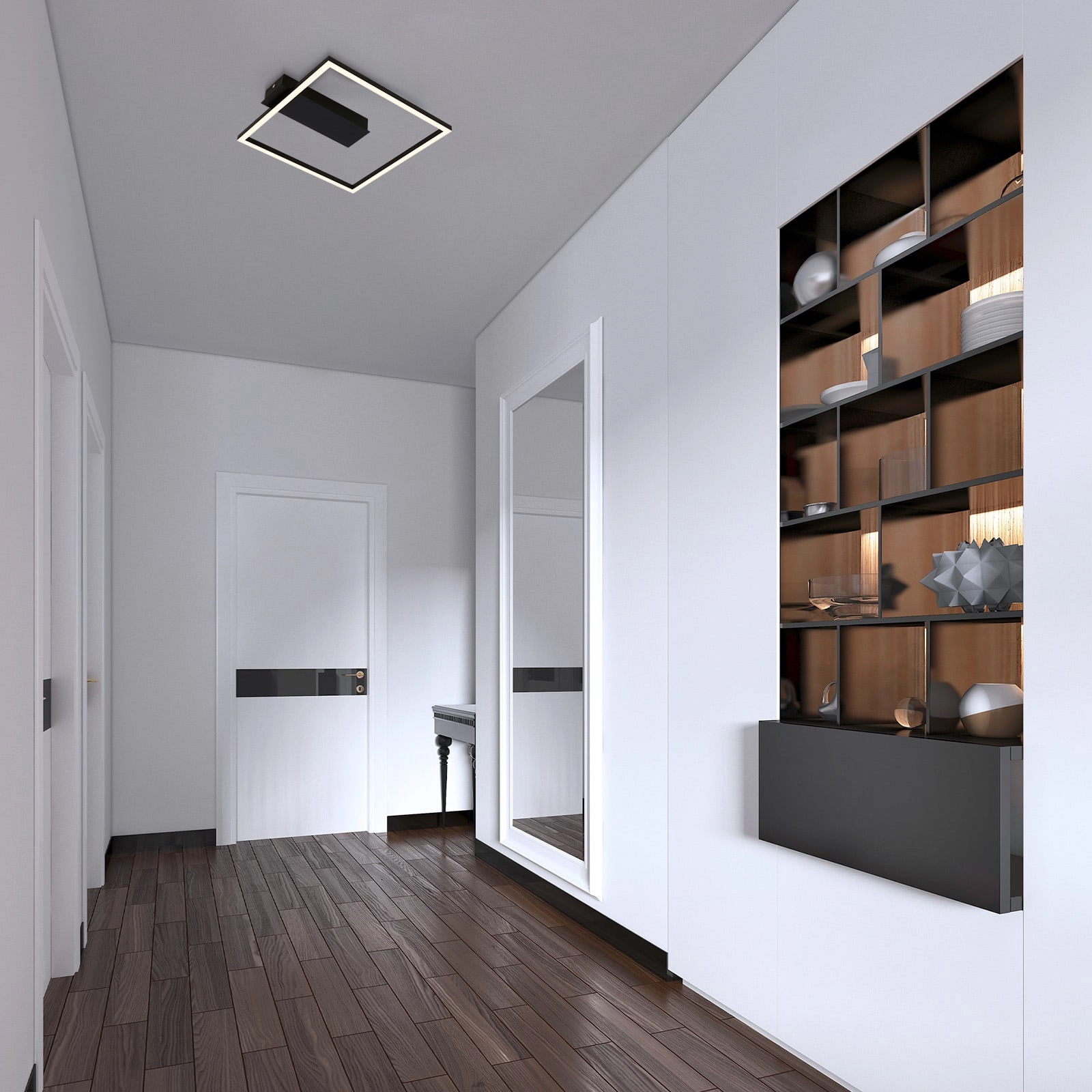 LED Deckenleuchte, 32 cm, 14W, 400lm, schwarz