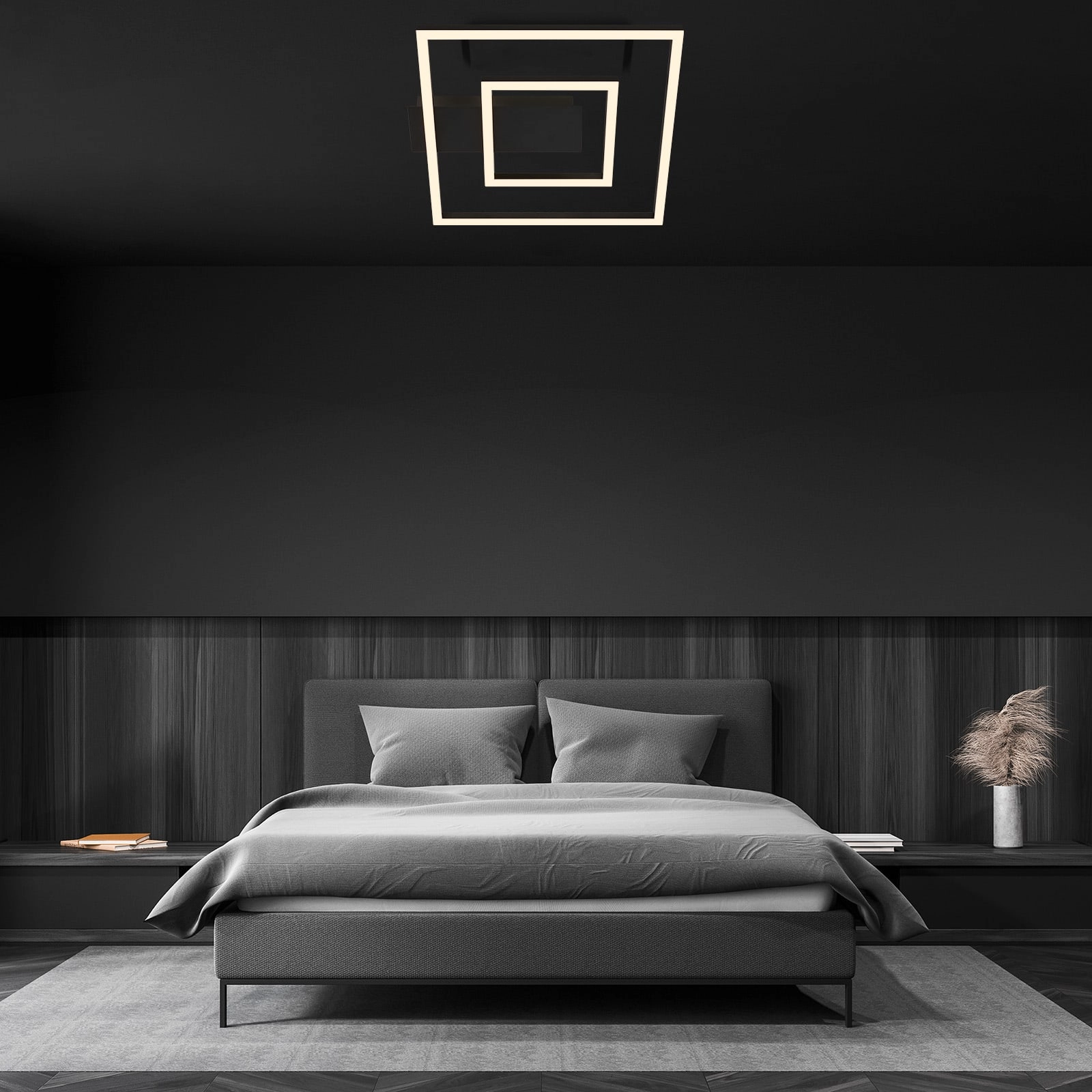 LED Deckenleuchte, 32 cm, 22W, 100lm, schwarz