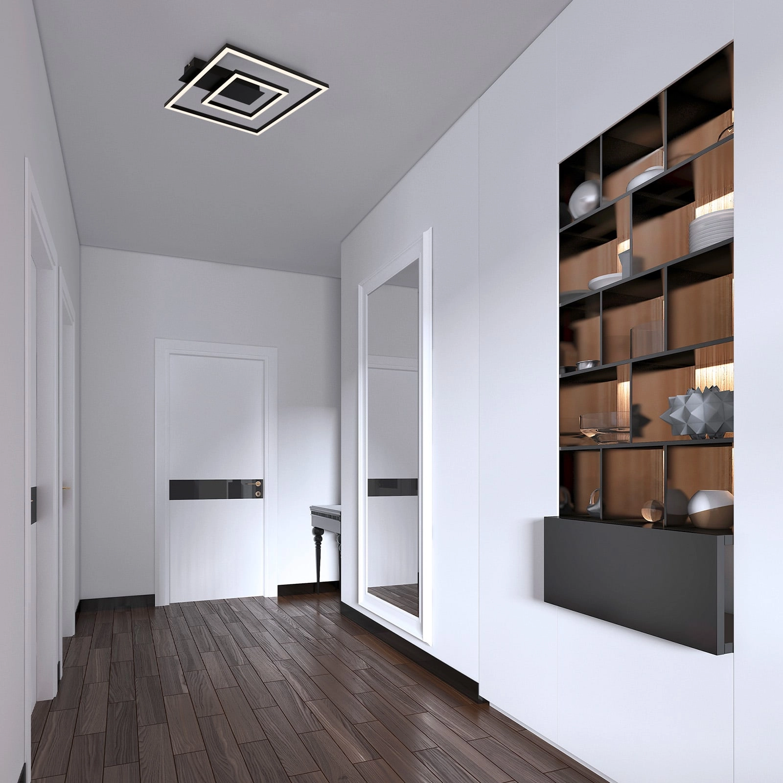 LED Deckenleuchte, 32 cm, 22W, 100lm, schwarz