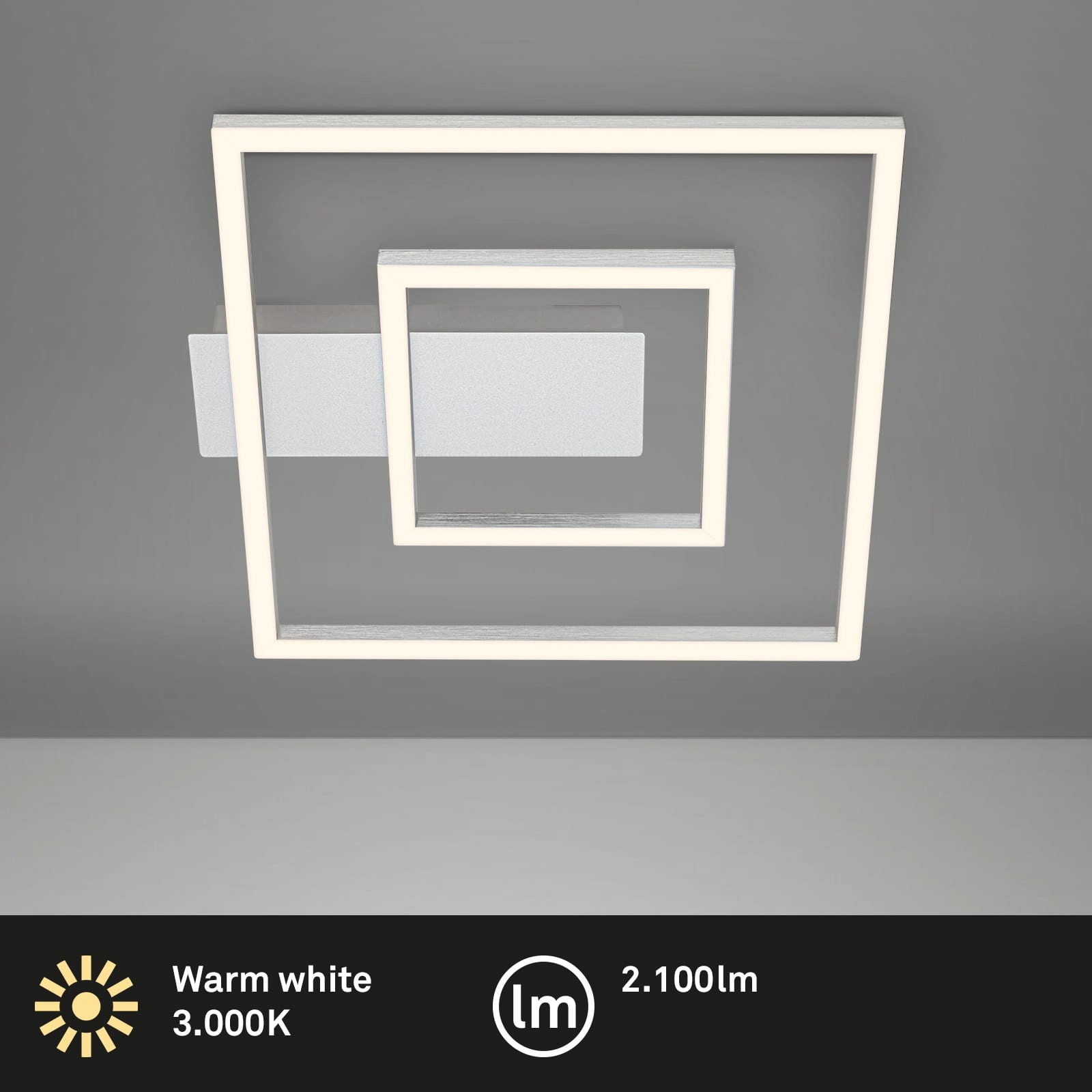 LED Deckenleuchte, 32 cm, 22W, 100lm, Aluminium