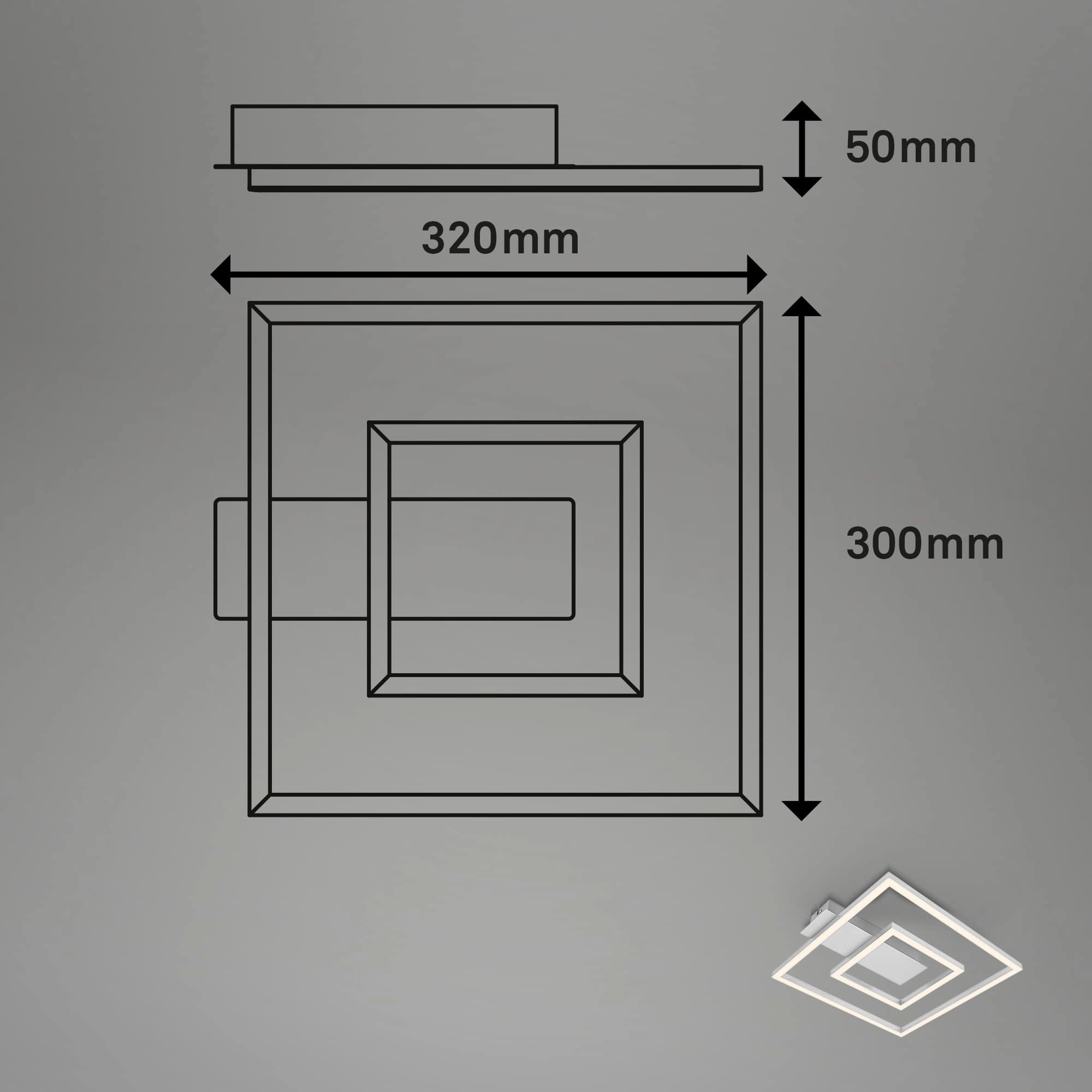 LED Deckenleuchte, 32 cm, 22W, 100lm, Aluminium