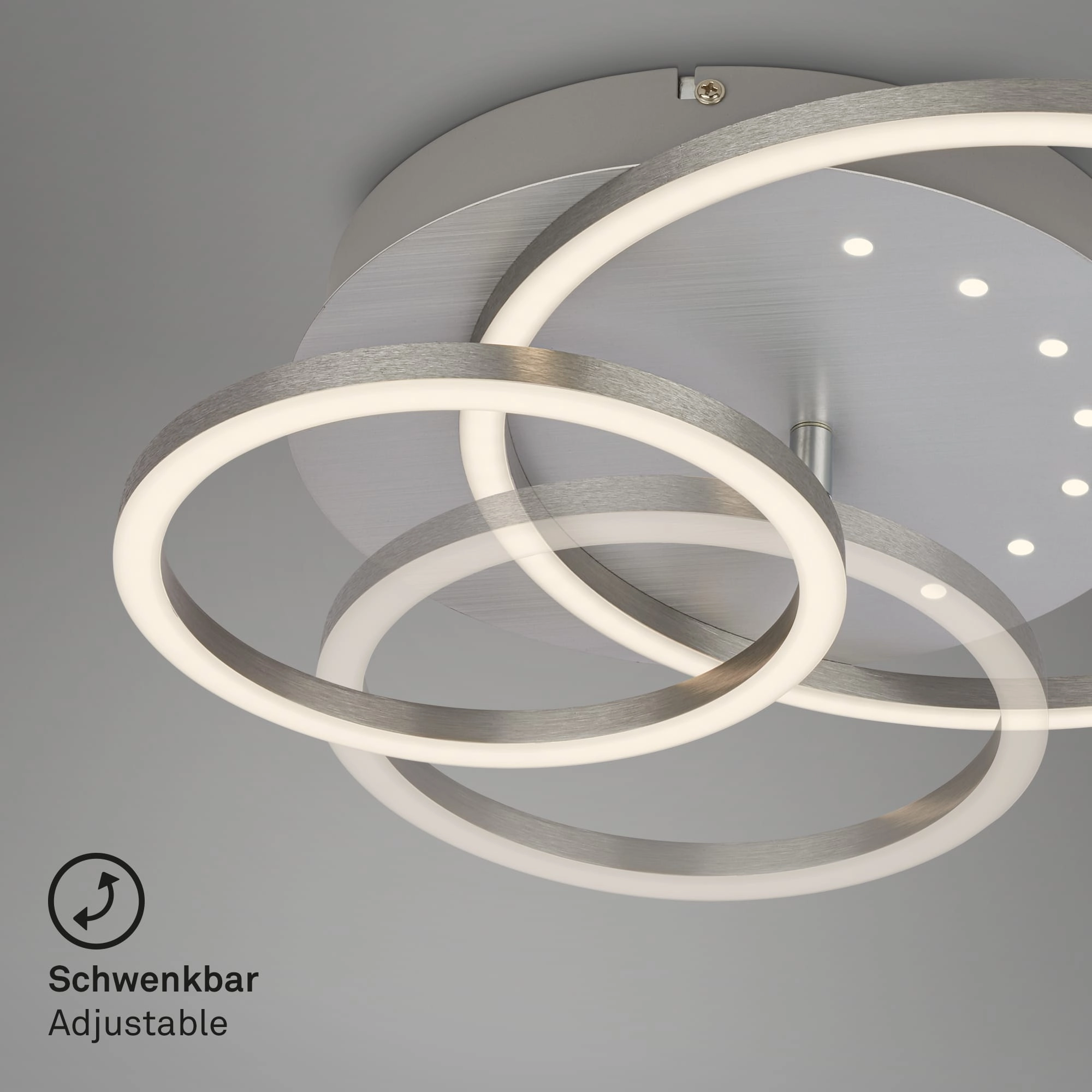 LED Deckenleuchte, 40 cm, Memory, 26W, 2550lm, aluminium
