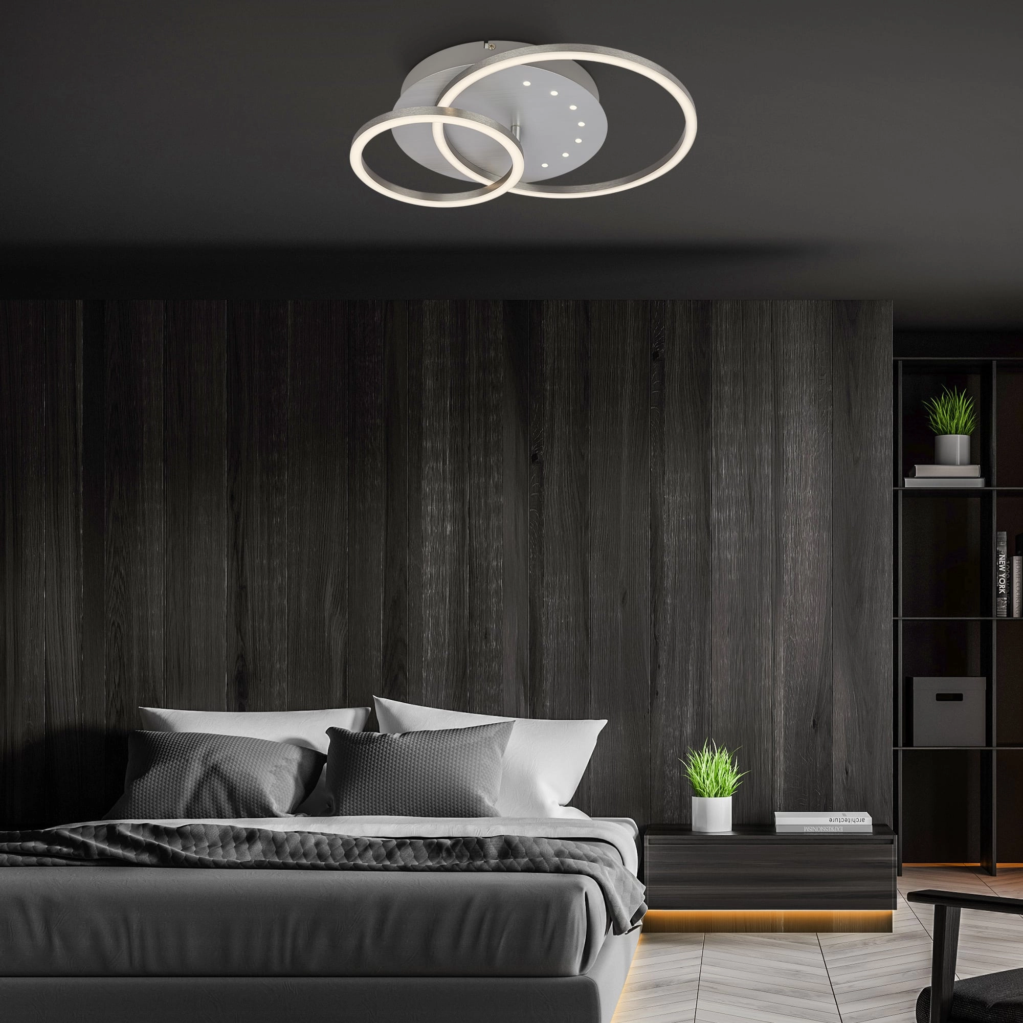 LED Deckenleuchte, 40 cm, Memory, 26W, 2550lm, aluminium
