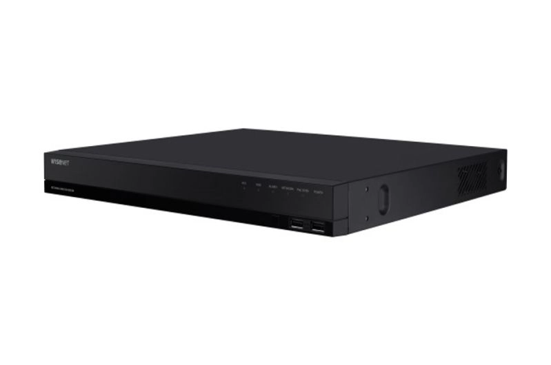 Hanwha Vision Netzwerkvideorecorder NVR WRN-810S-8CH-12TB-HDV2  mit 8 IP Kanälen integrierter PoE Switch professioneller IP Recorder