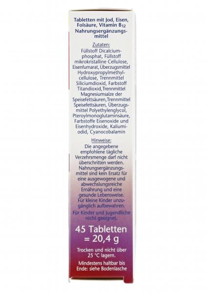 Doppelherz aktiv Jod + Folsäure + Eisen + B12 - 45 Mini Tabletten