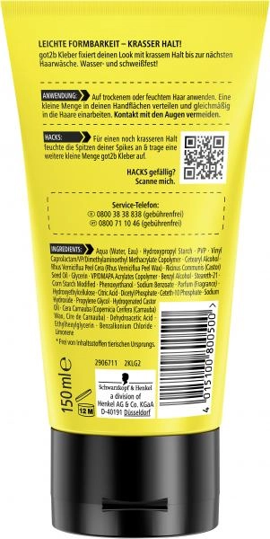 Got2b Kleber wasserfestes Styling Gel krasser Halt 6