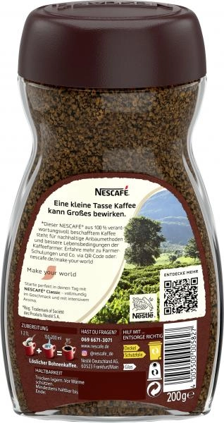 Nescafé Classic löslicher Bohnenkaffee