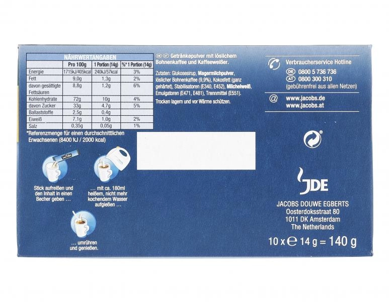 Jacobs Kaffeespezialitäten 2 in1 Classic