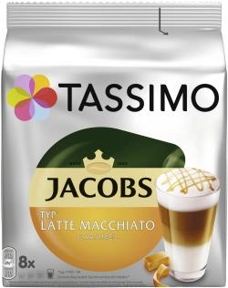 Tassimo Kapseln Jacobs Typ Latte Macchiato Caramel, 8 Kaffeekapseln