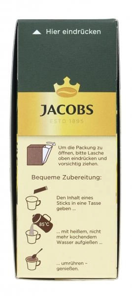 Jacobs löslicher Kaffee Typ Café Crema, 25 Instant Kaffee Sticks