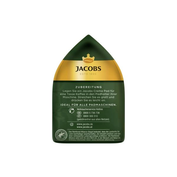 Jacobs Kaffeepads Crema Kräftig, 18 Senseo kompatible Pads