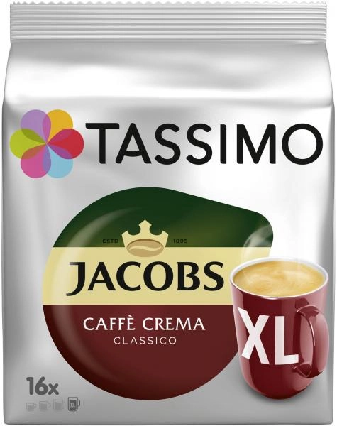 Tassimo Kapseln Jacobs Caffè Crema classico XL, 16 Kaffeekapseln