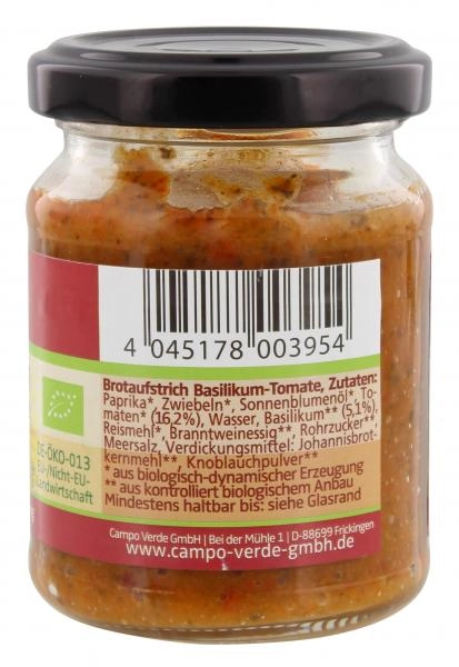 Demeter Bio Brotaufstrich Basilikum-Tomate