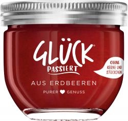 Glück passiert aus Erdbeeren