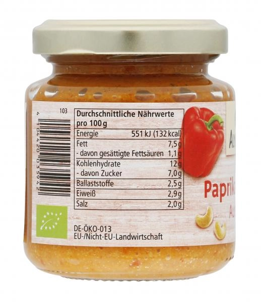 Alnatura Aufstrich Paprika-Cashew