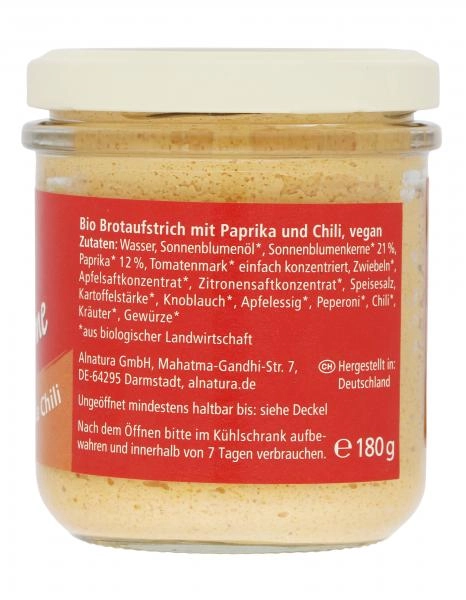 Alnatura Streichcreme Paprika Chili