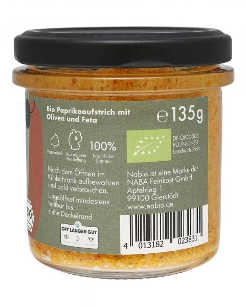 Nabio Aufstrich Paprika Feta Olive