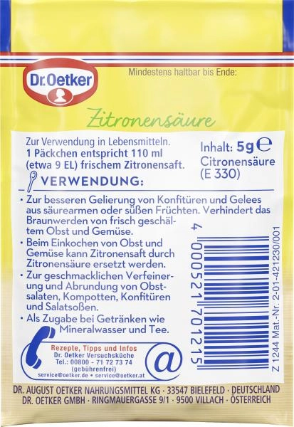 Dr. Oetker Zitronensäure