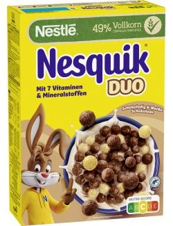 Nestlé Nesquik Duo, braune und weiße Schoko Cerealien mit Vollkorn