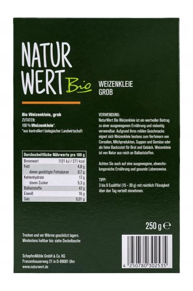 NaturWert Bio Weizenkleie grob