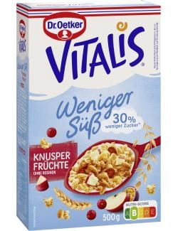 Dr. Oetker Vitalis Weniger süß Knusper Früchte Müsli