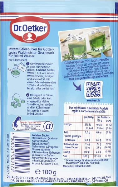 Dr. Oetker Götterspeise Instant Waldmeister Geschmack