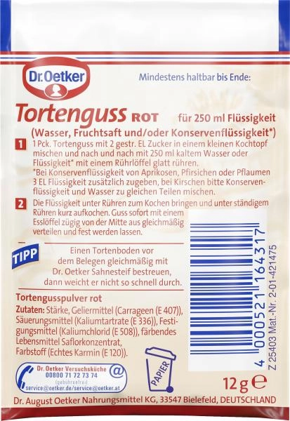 Dr. Oetker Tortenguss rot ungezuckert