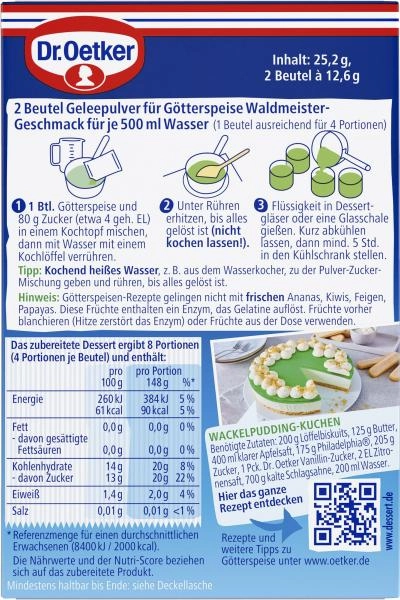 Dr. Oetker Götterspeise Waldmeister Geschmack