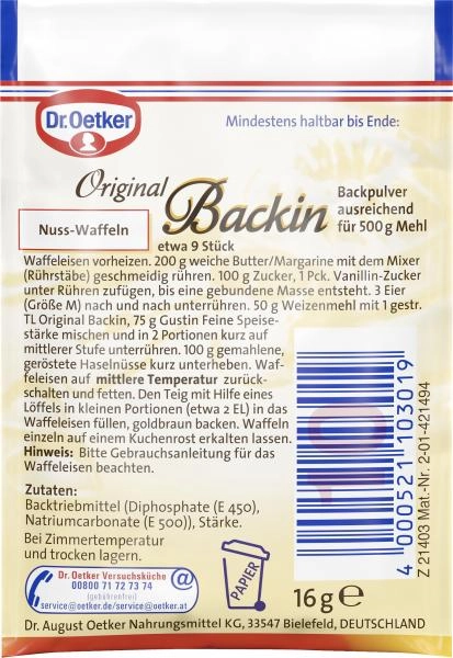 Dr. Oetker Original Backin Backpulver