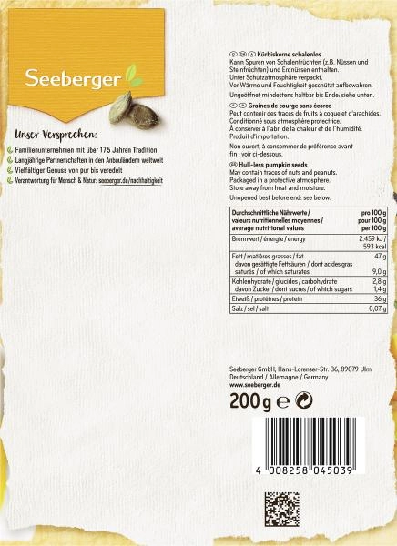 Seeberger Kürbiskerne schalenlos