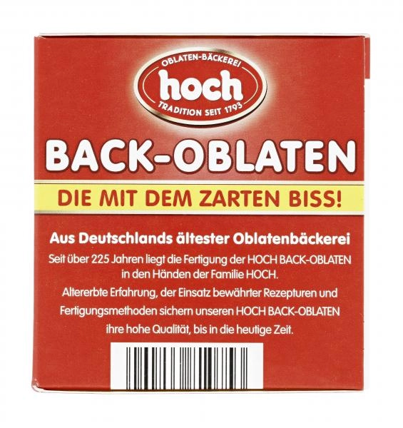 Hoch Back-Oblaten 70mm